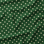 Polka Dot Cream and Dark Green fabric
