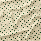 Polka Dot Dark Green and Cream fabric