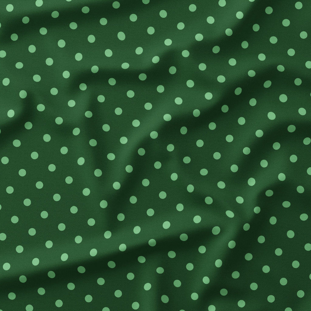 Polka Dot Mint and Dark Green fabric