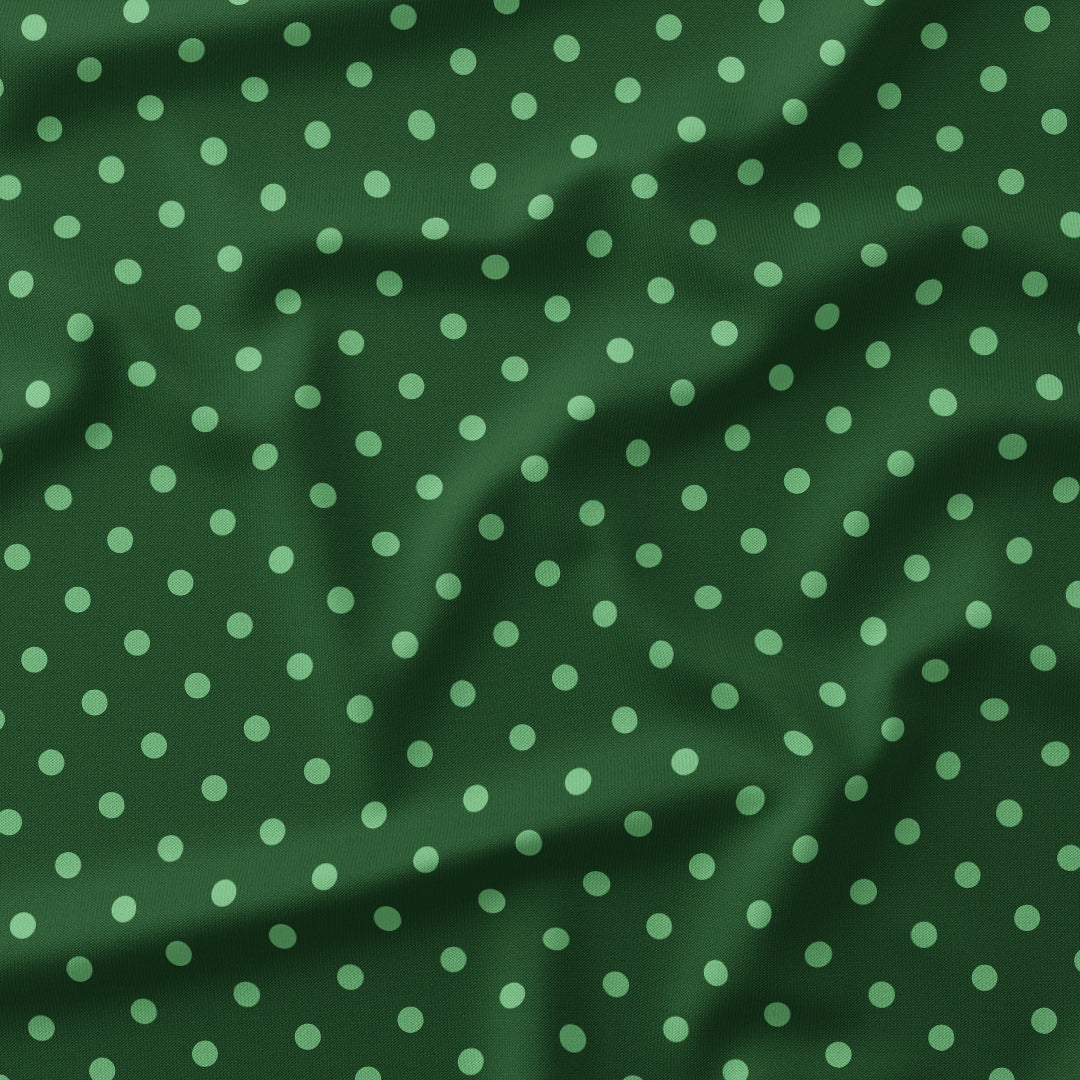 Polka Dot Mint and Dark Green fabric