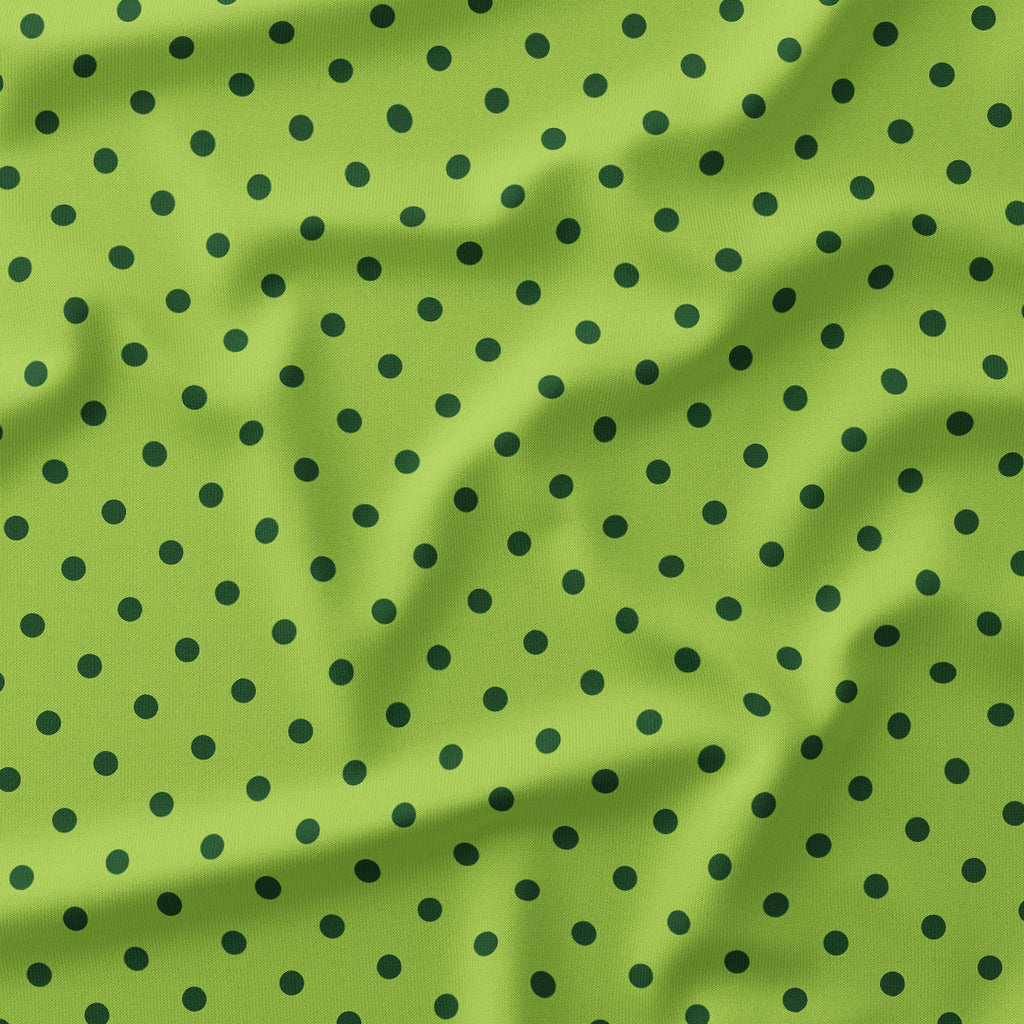 Polka Dot Dark Green and Lime fabric
