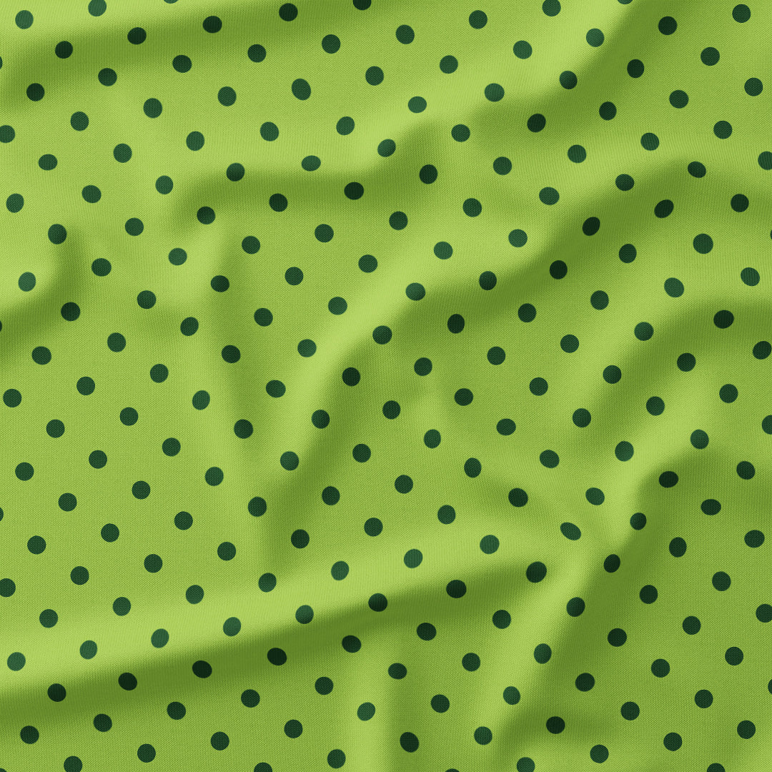 Polka Dot Dark Green and Lime fabric