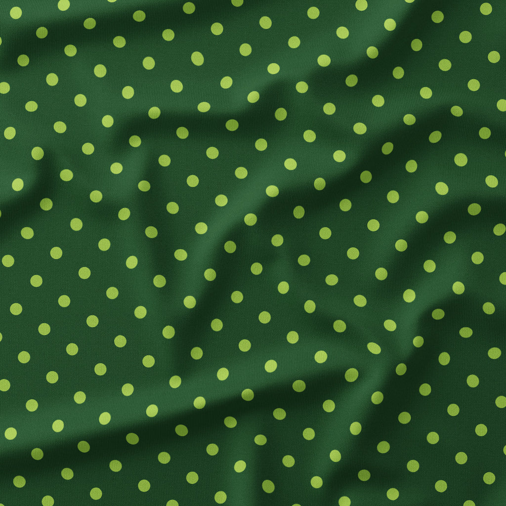 Polka Dot Lime and Dark Green fabric