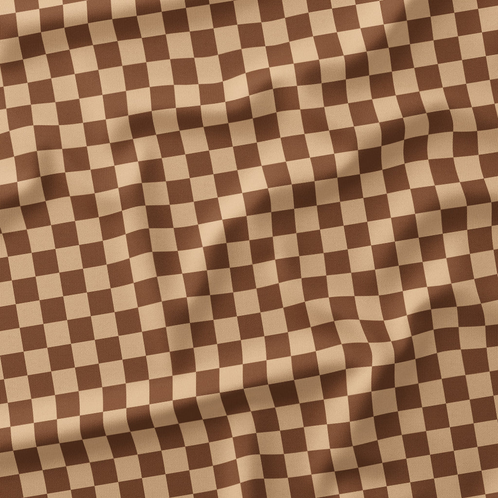 Check Brown and Beige fabric
