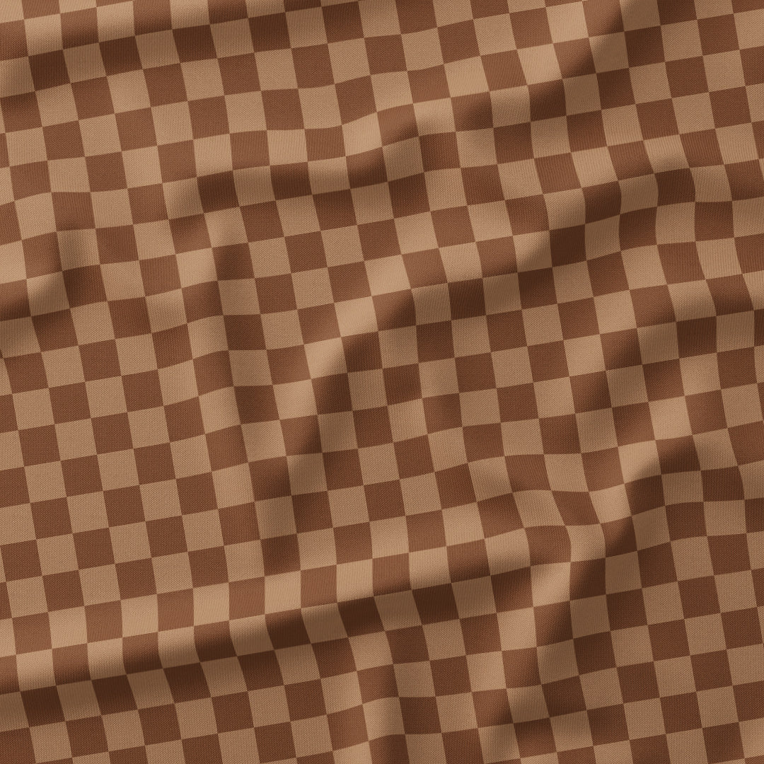 Check Coffee fabric