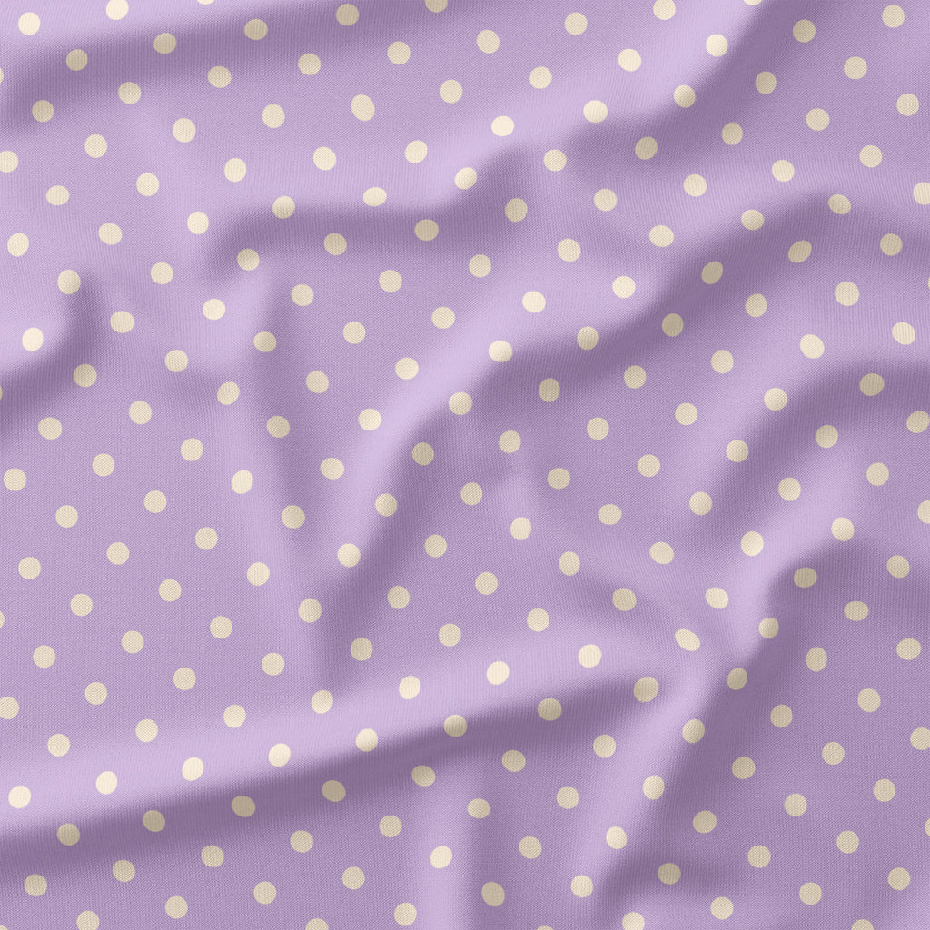 Polka Dot Cream and Lilac fabric