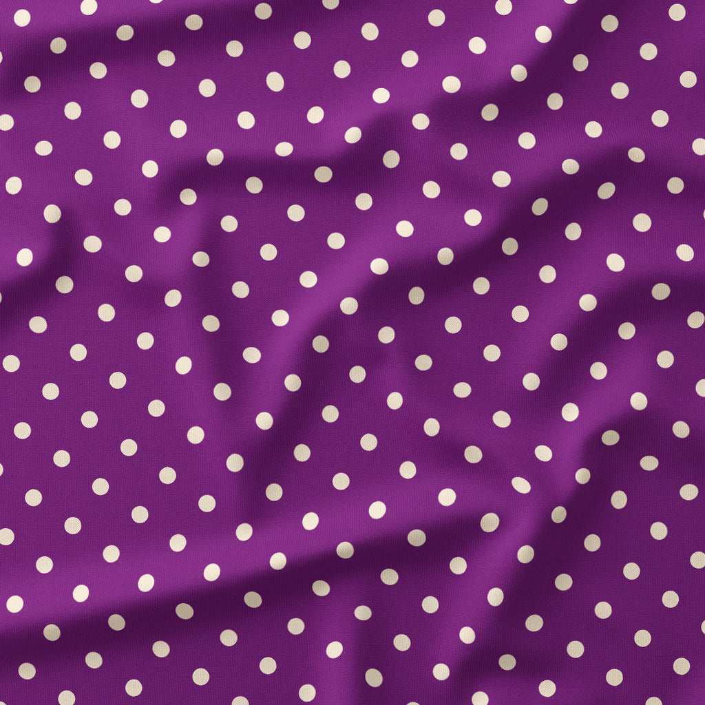 Polka Dot Cream and Purple fabric
