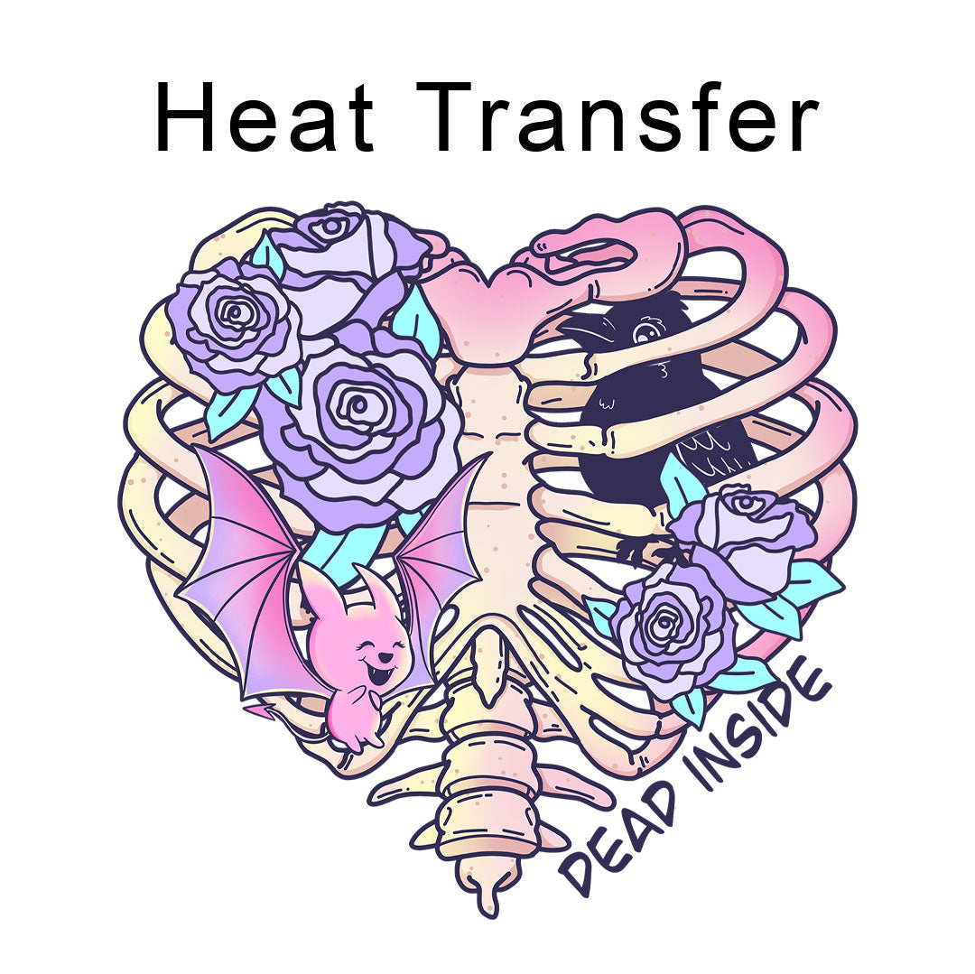 Pastel Dead Inside Iron on Fabric Heat Transfer DTF-263
