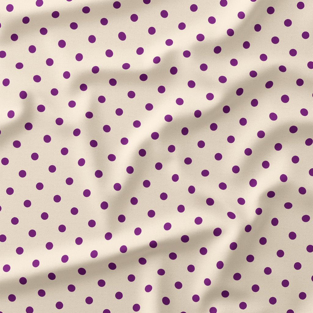 Polka Dot Purple and Cream fabric