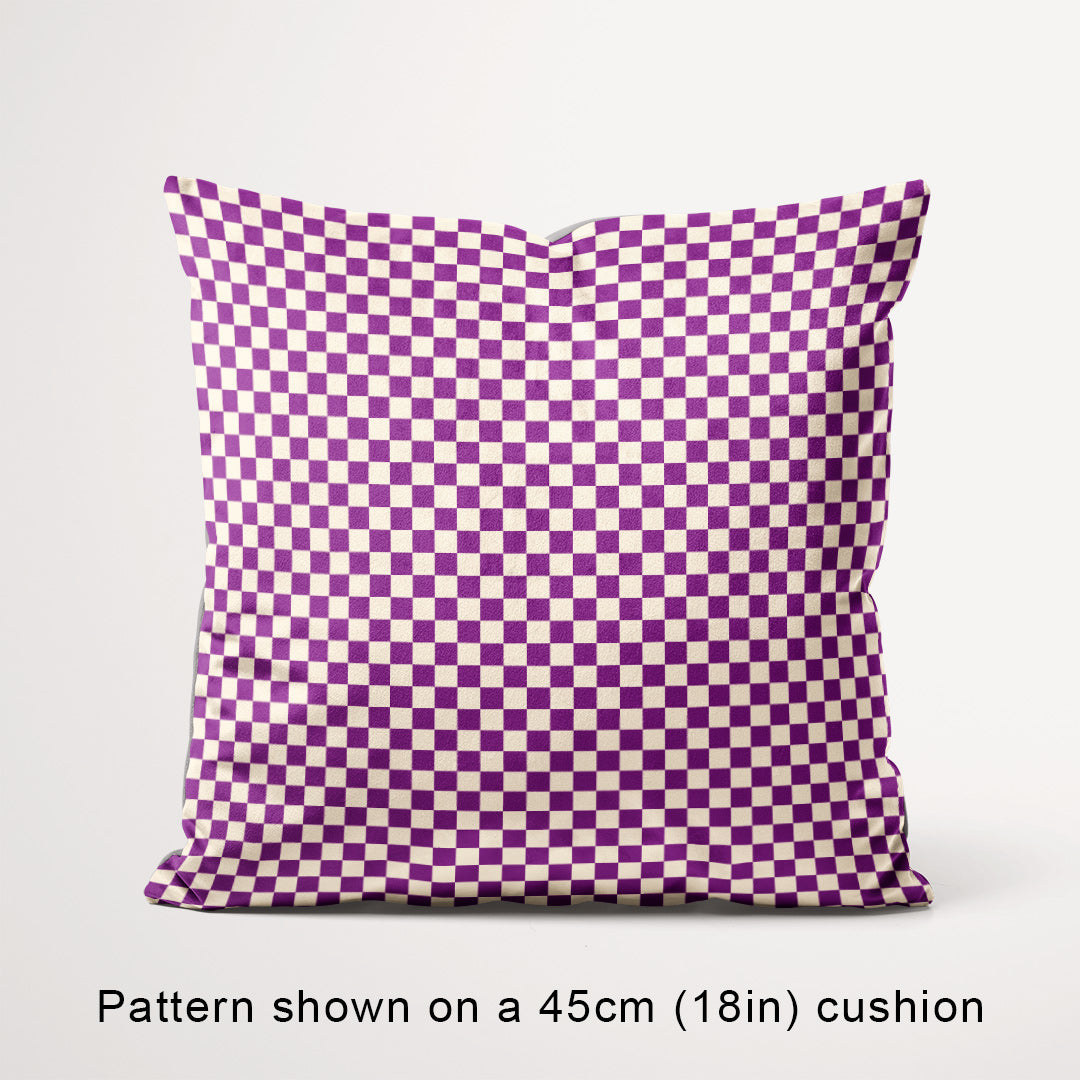 Check Purple and Cream fabric, 45cm view