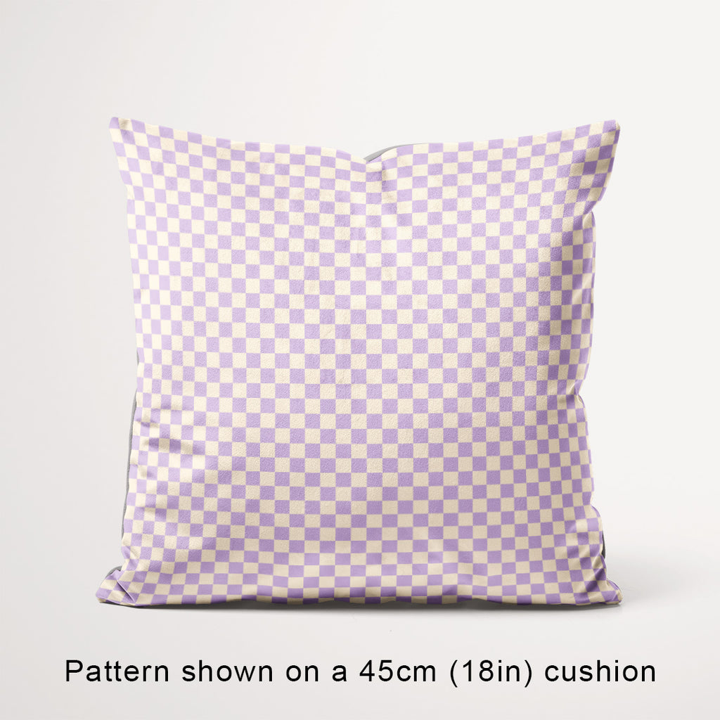 Check Lilac and Cream fabric, 45cm view