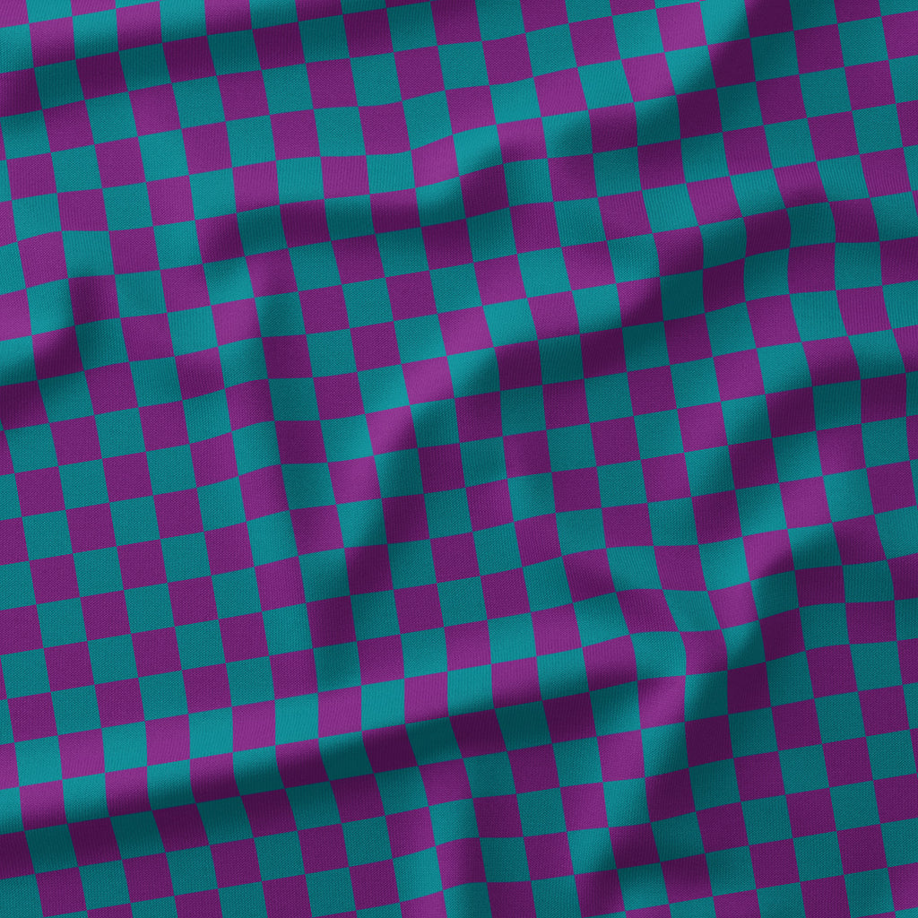 Check Purple and Teal fabric