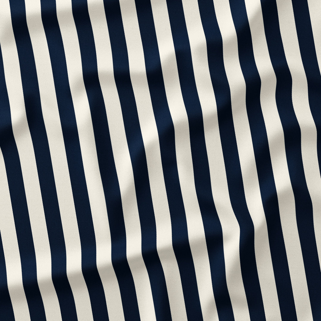 Stripe Navy and Cream fabric