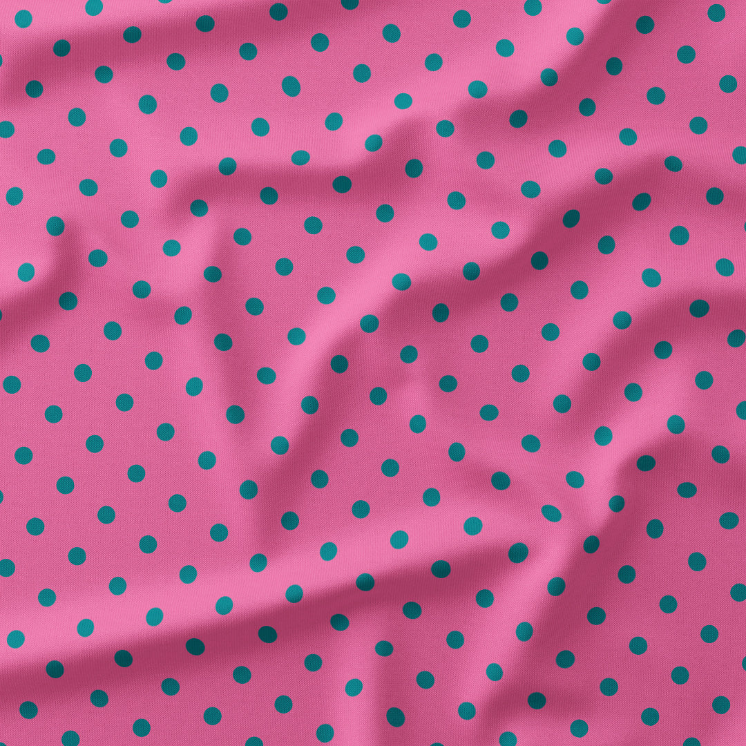 Polka Dot Teal and Pink fabric