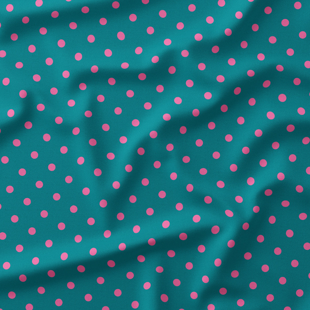 Polka Dot Pink and Teal fabric