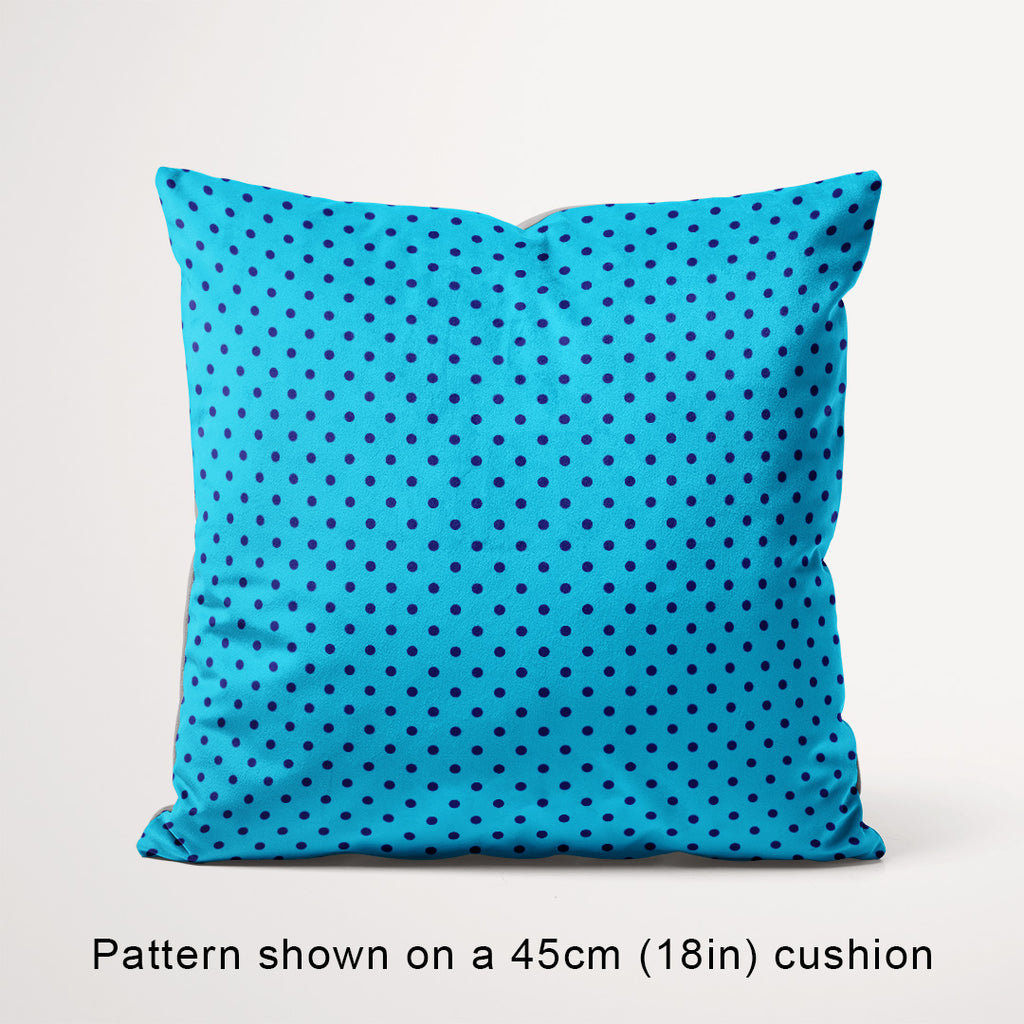 Polka Dot Dark Blue and Aqua fabric, 45cm view