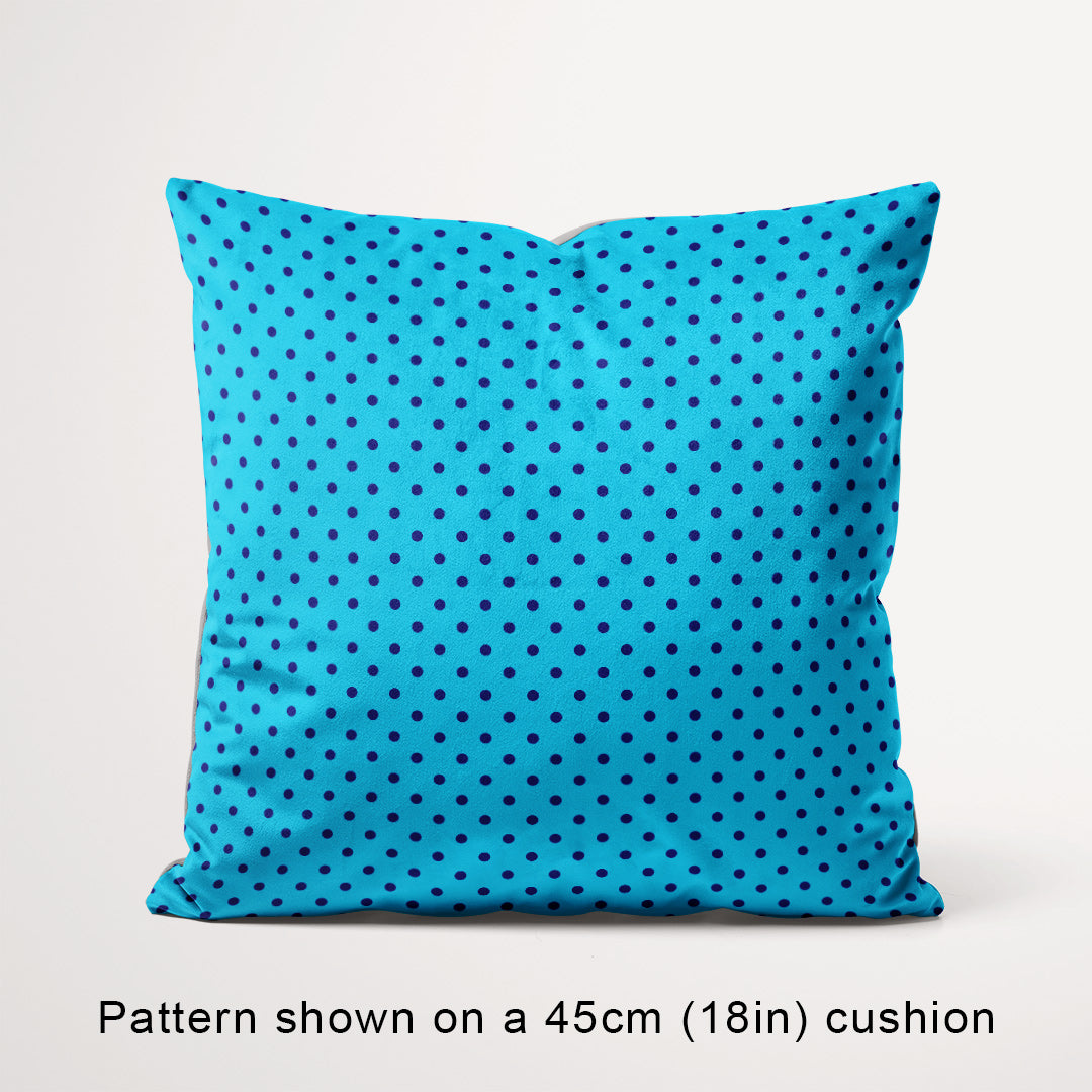 Polka Dot Dark Blue and Aqua fabric, 45cm view