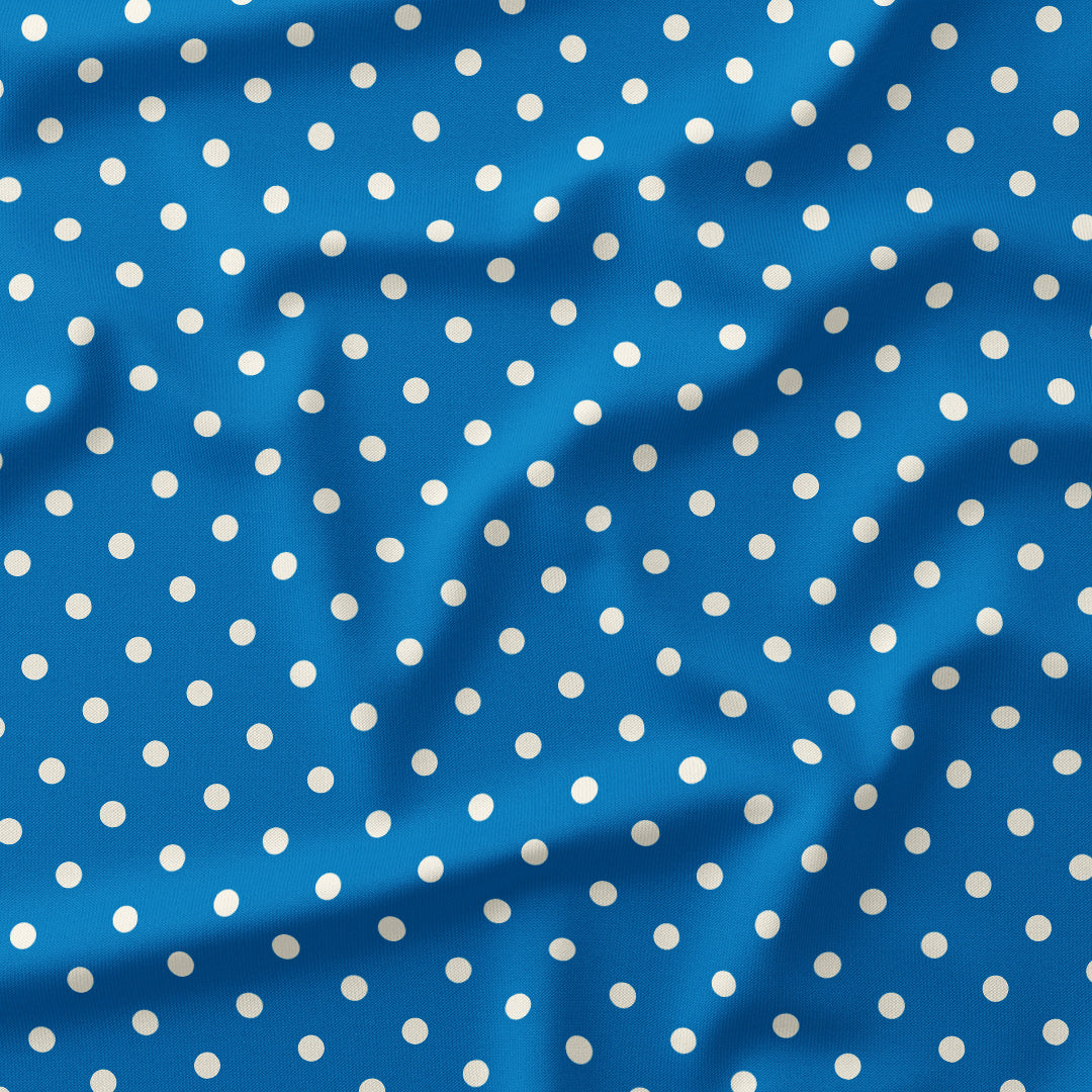 Polka Dot Cream and Mid Blue fabric