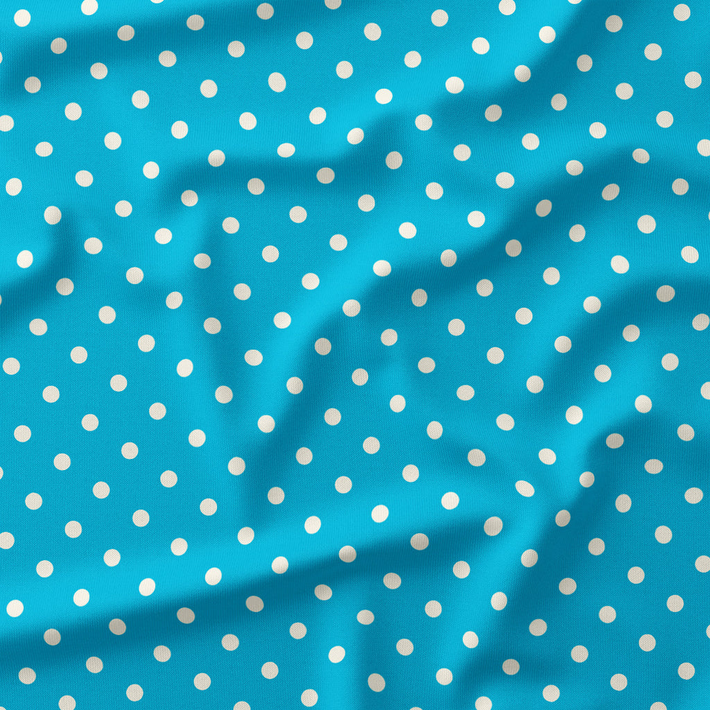 Polka Dot Cream and Aqua fabric