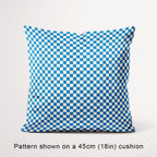 Check Blue and Cream fabric, 45cm view