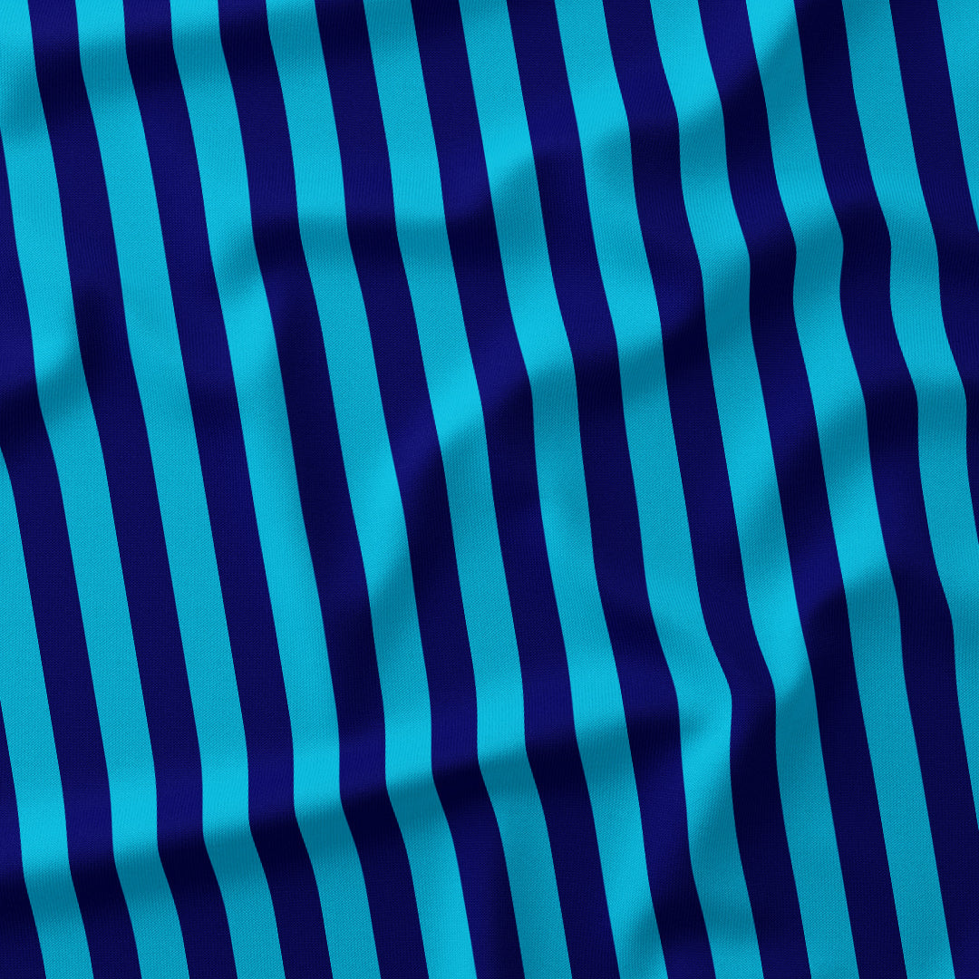 Stripe Dark Blue and Aqua fabric