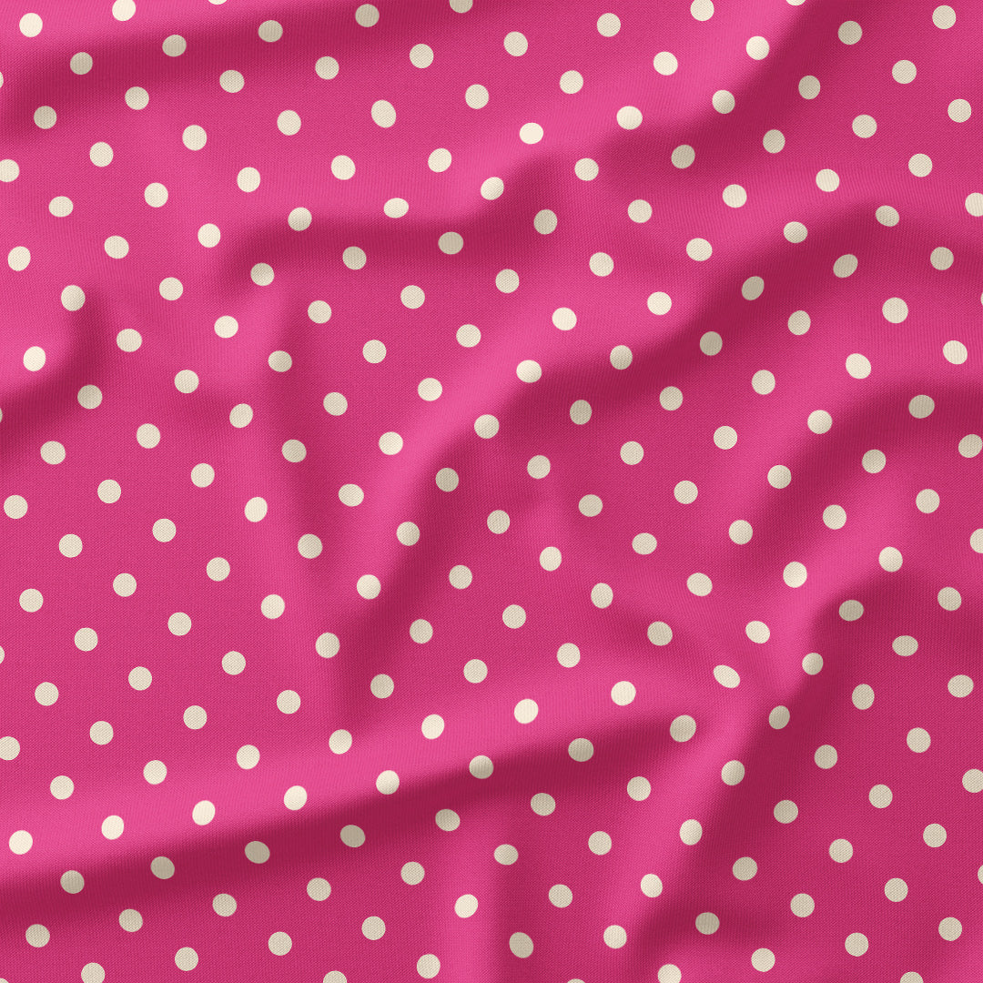Polka Dot Cream and Dark Pink fabric