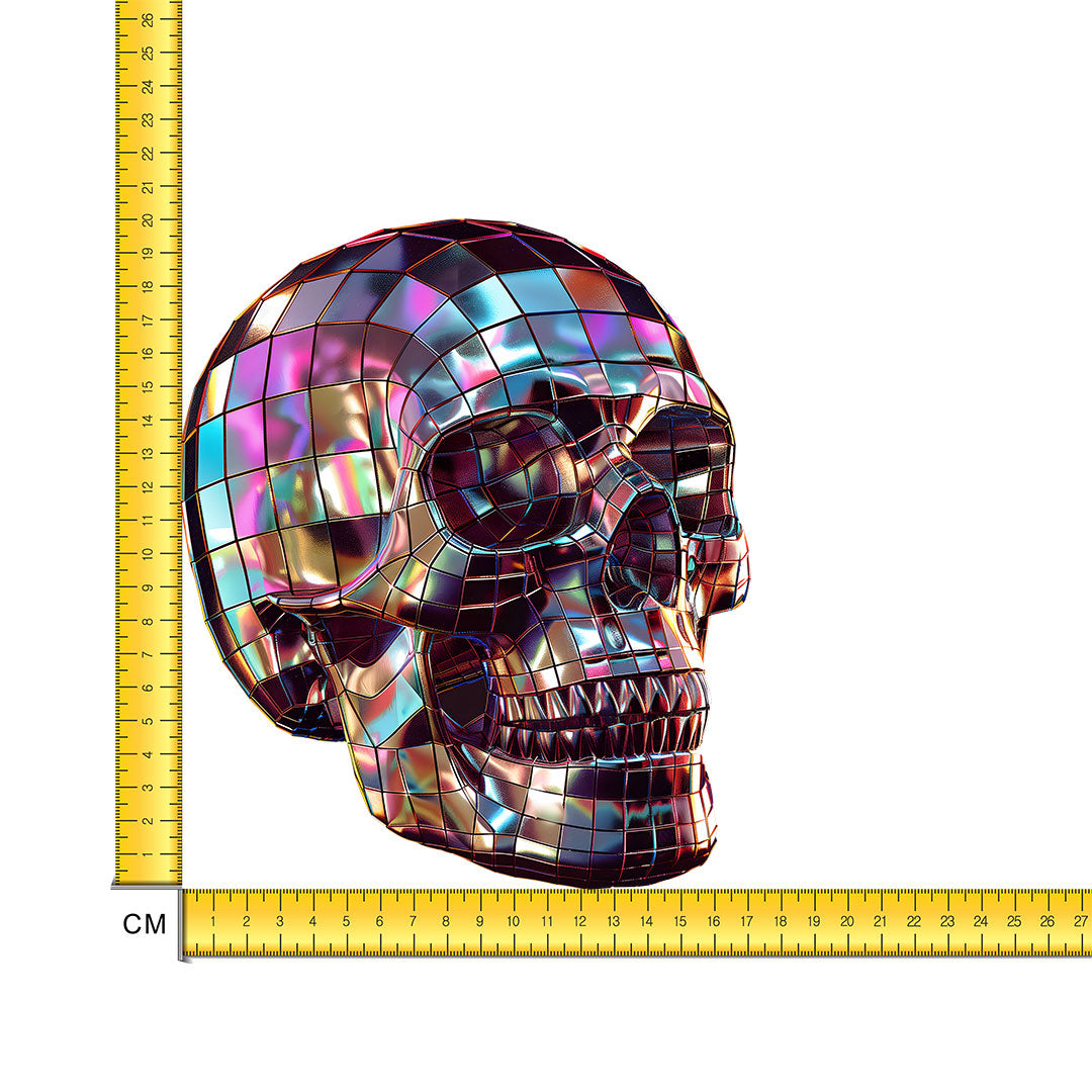 Iridescent Skull Iron on Fabric Heat Transfer DTF-269