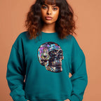 Iridescent Skull Iron on Fabric Heat Transfer DTF-269