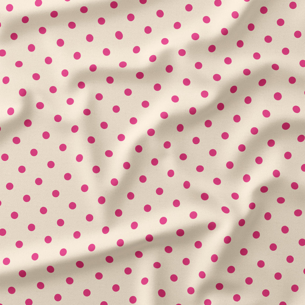 Polka Dot Dark Pink and Cream fabric