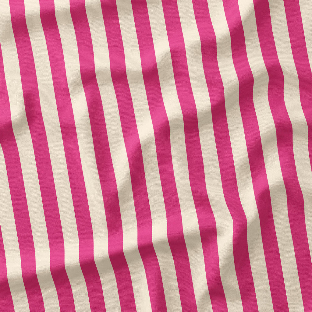 Stripe Dark Pink and Cream fabric