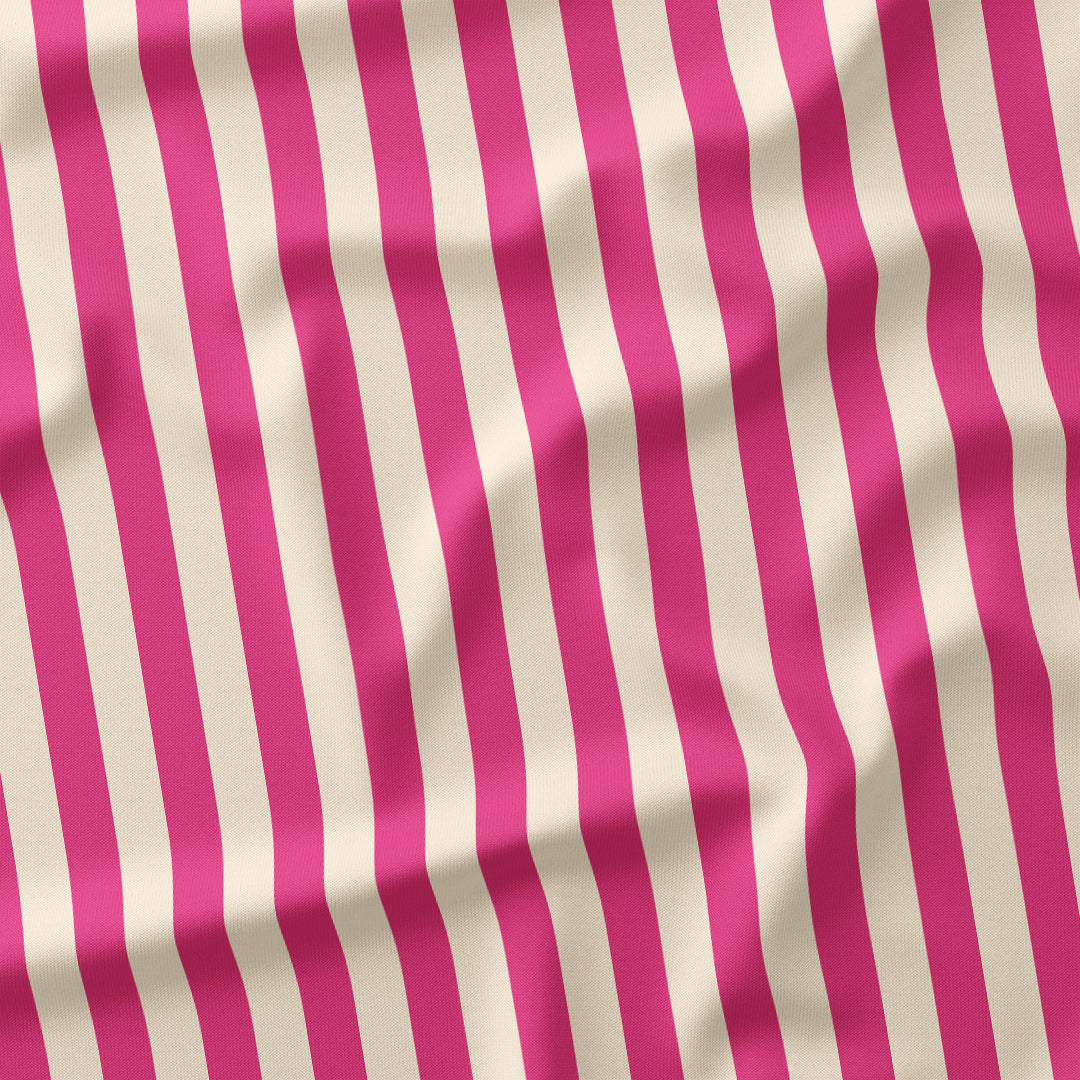 Stripe Dark Pink and Cream fabric