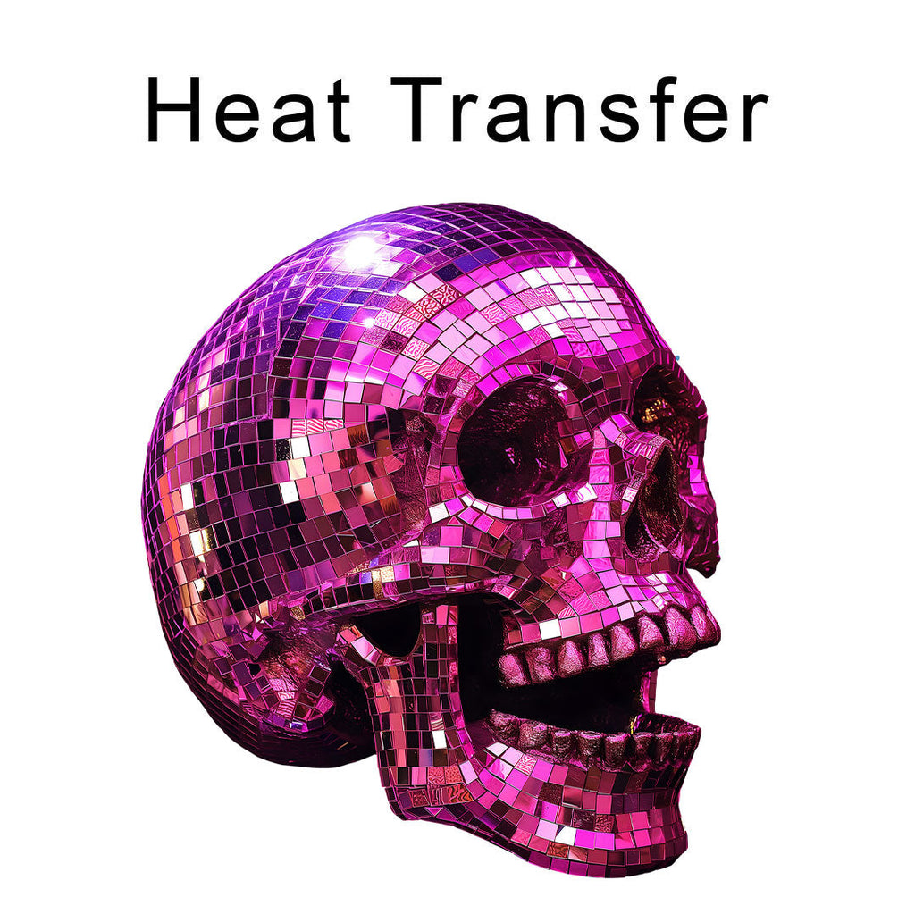 Disco Ball Skull Iron on Fabric Heat Transfer DTF-270