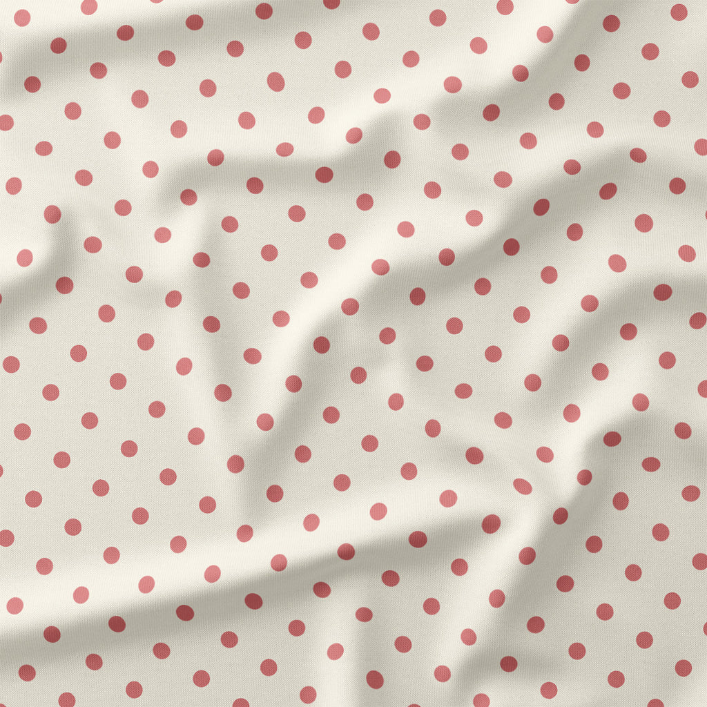Polka Dot Salmon and Cream fabric