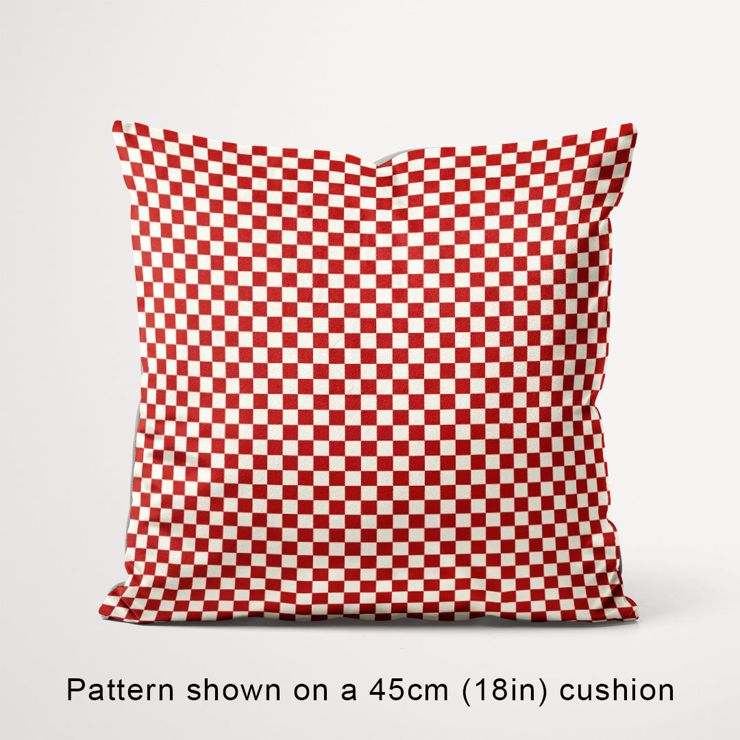 Check Rust and Cream fabric, 45cm view