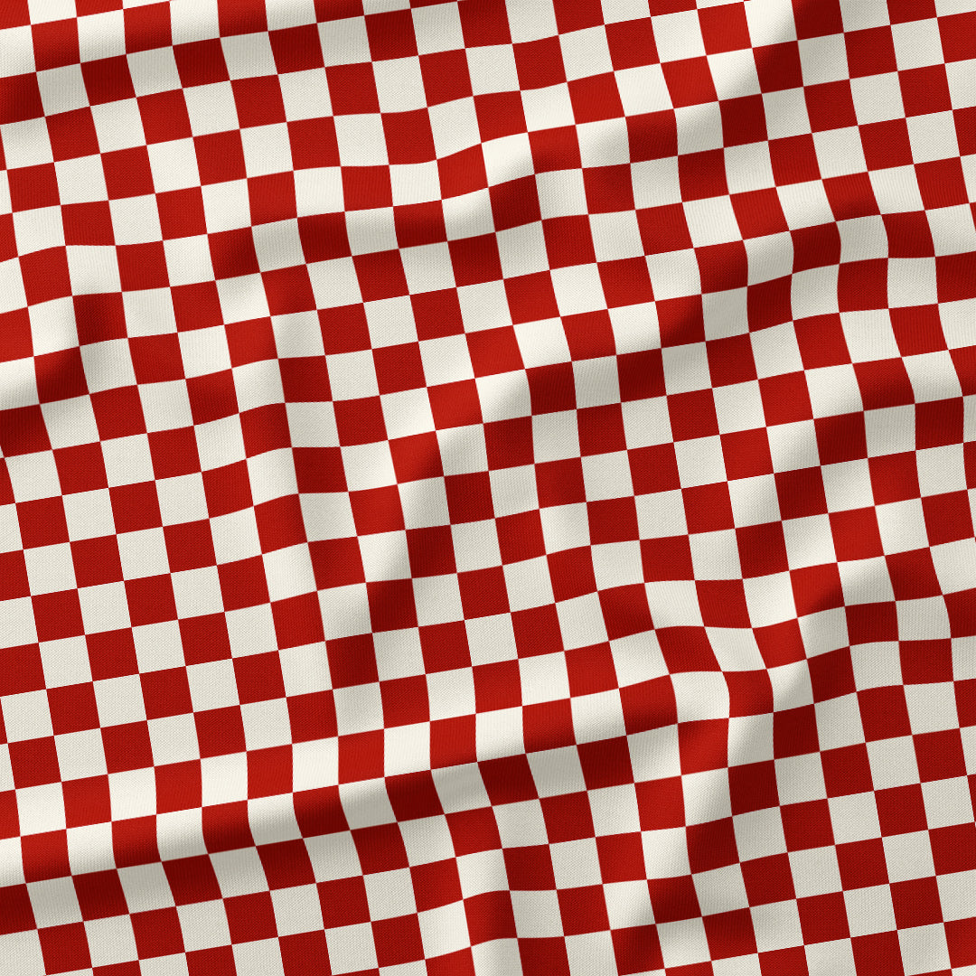 Check Rust and Cream fabric