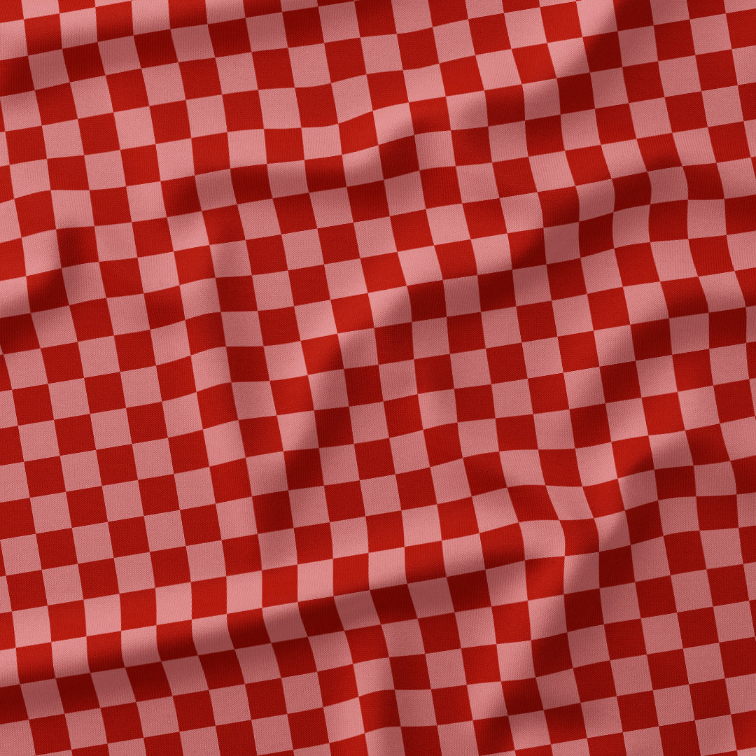 Check Salmon and Rust fabric