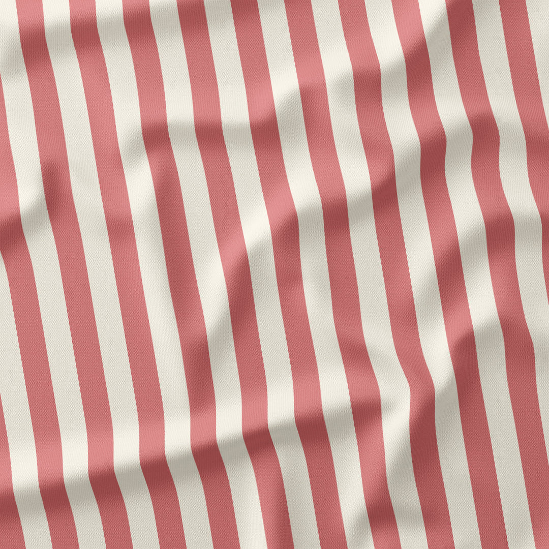 Stripe Salmon and Cream fabric