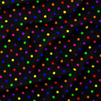 Polka Dot Rainbow and Black fabric