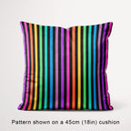 Stripe Muted Rainbow and Black fabric, 45cm view