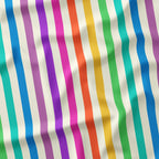Stripe Muted Rainbow and Cream fabric