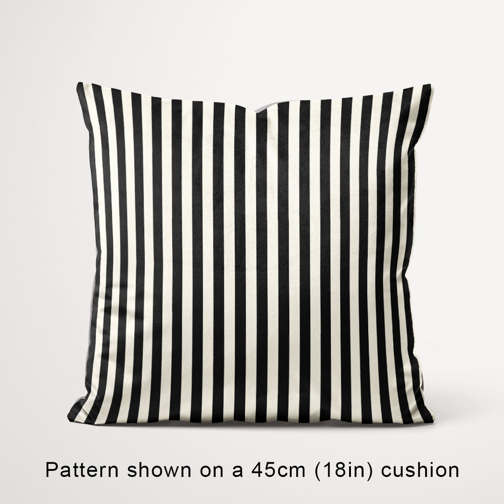 Stripe Black and Cream fabric, 45cm view