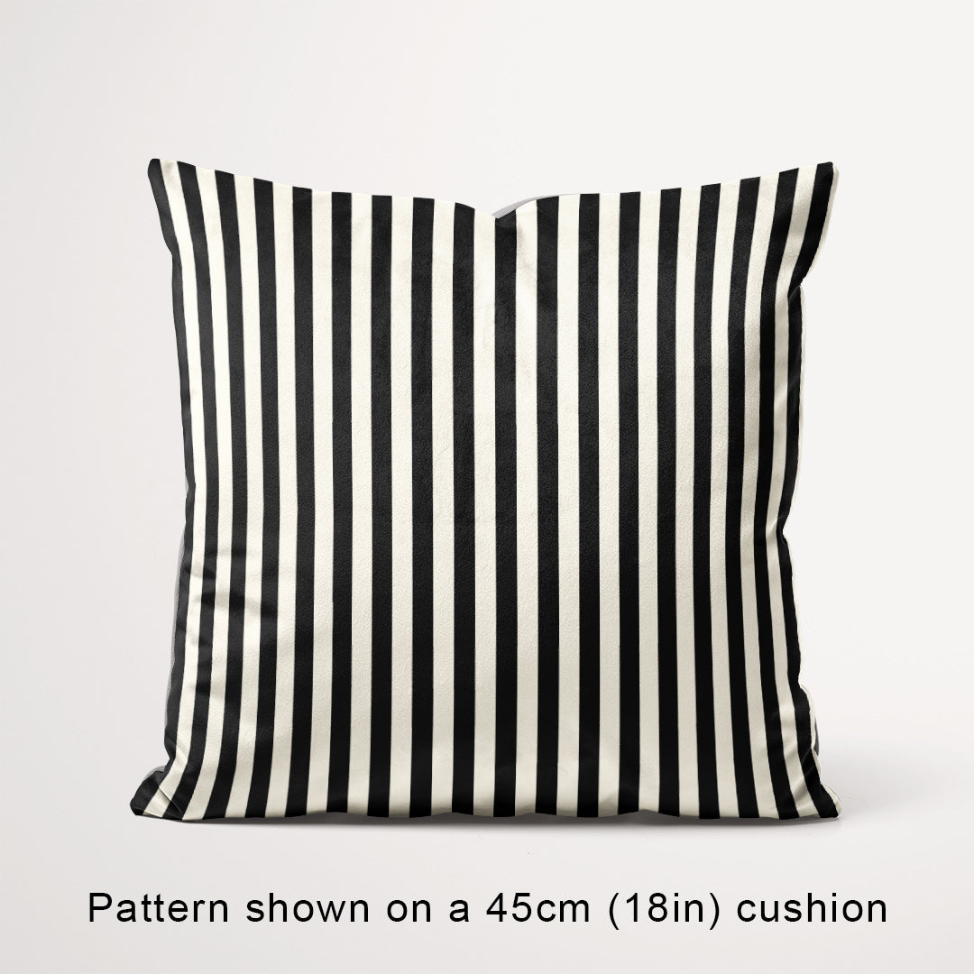 Stripe Black and Cream fabric, 45cm view