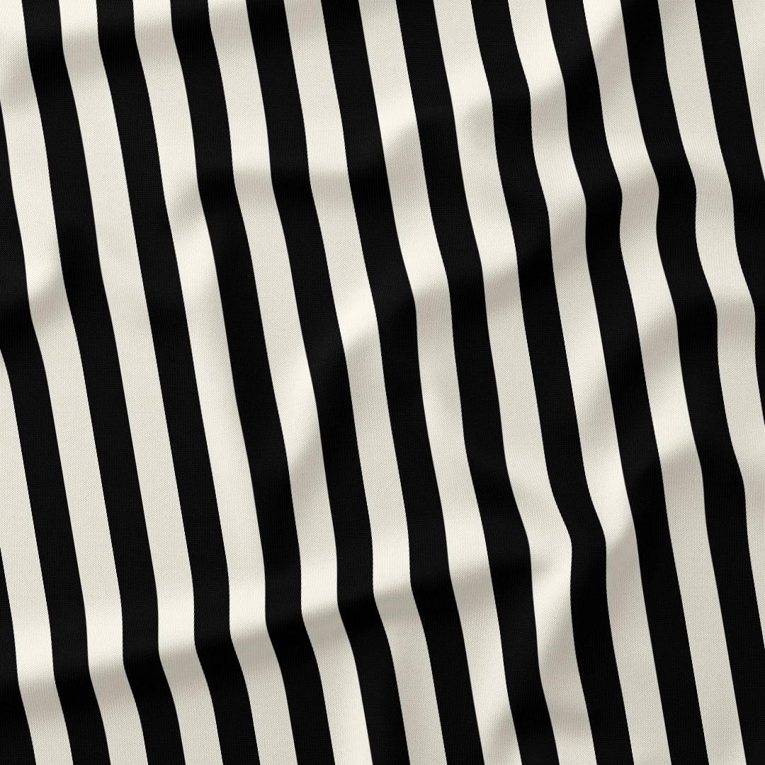 Stripe Black and Cream fabric