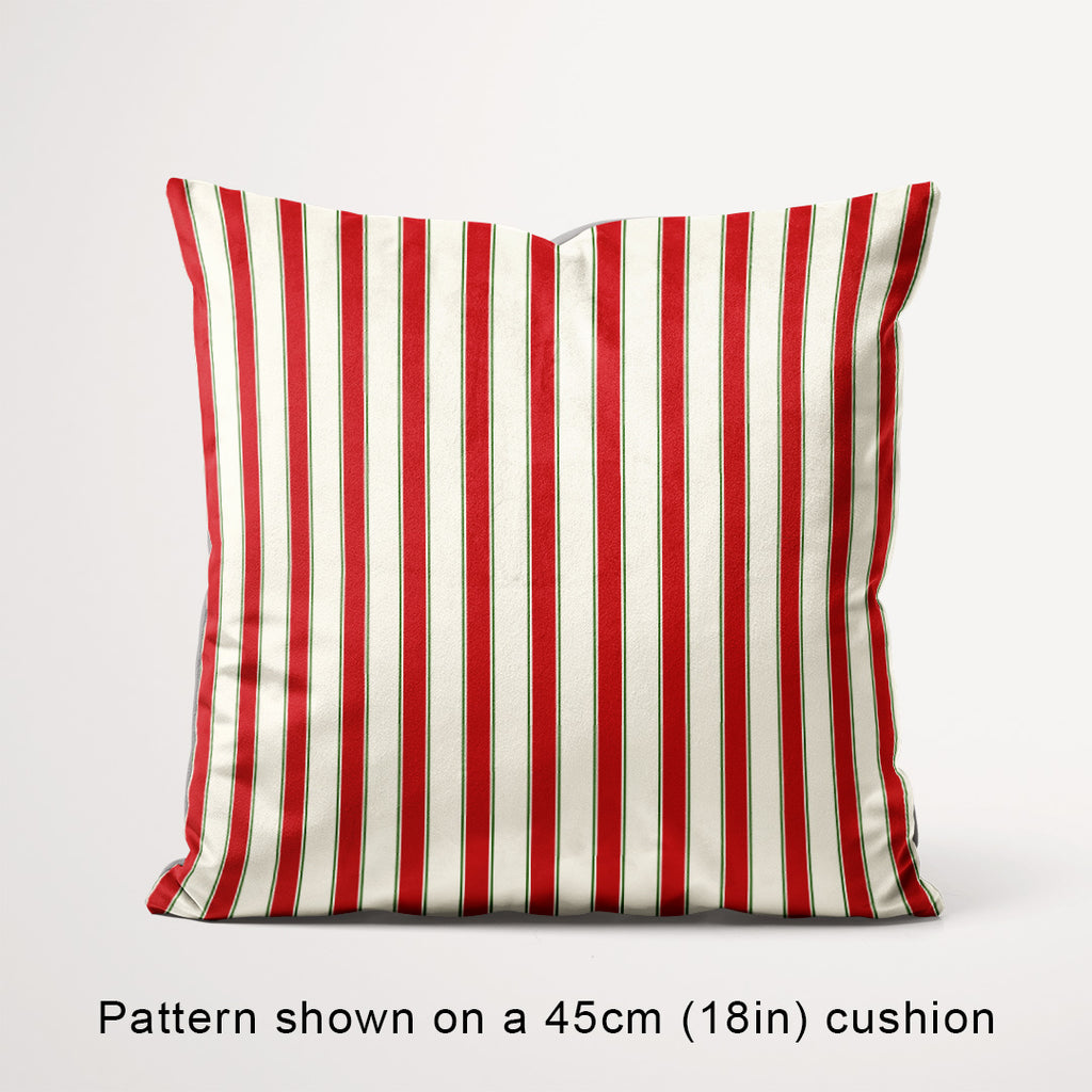 Stripe Candy Cane Red and Green fabric, 45cm view