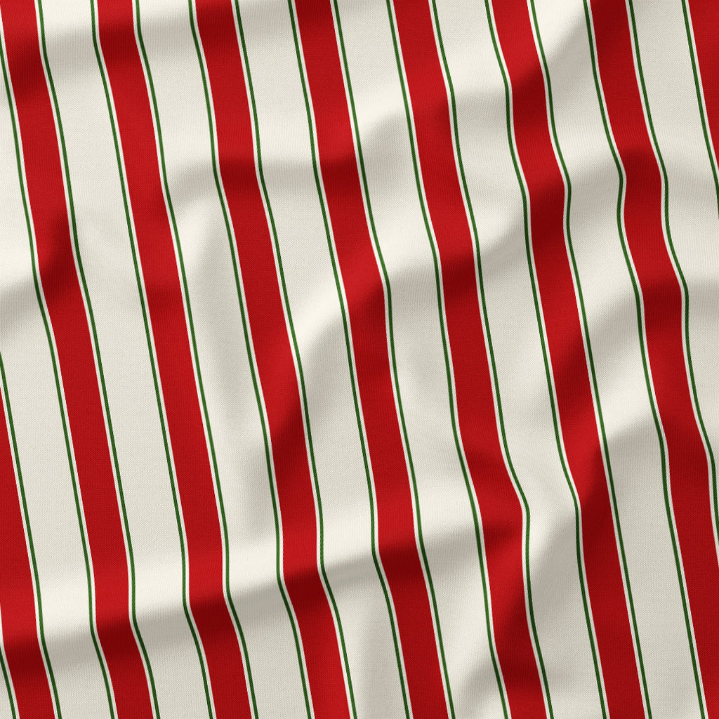 Stripe Candy Cane Red and Green fabric