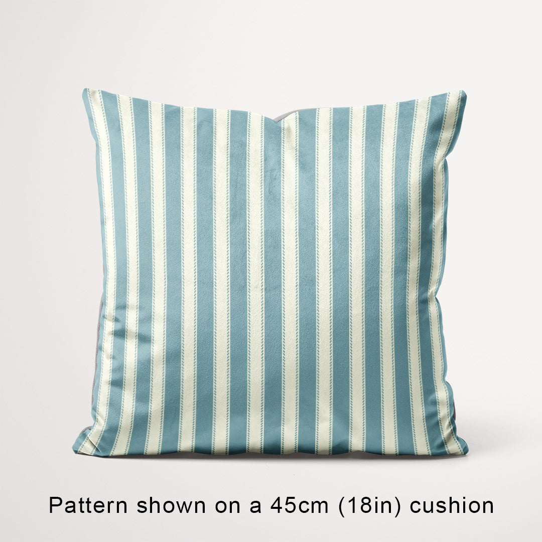 Countryside Stripe Steel Blue with Ivory fabric, 45cm view