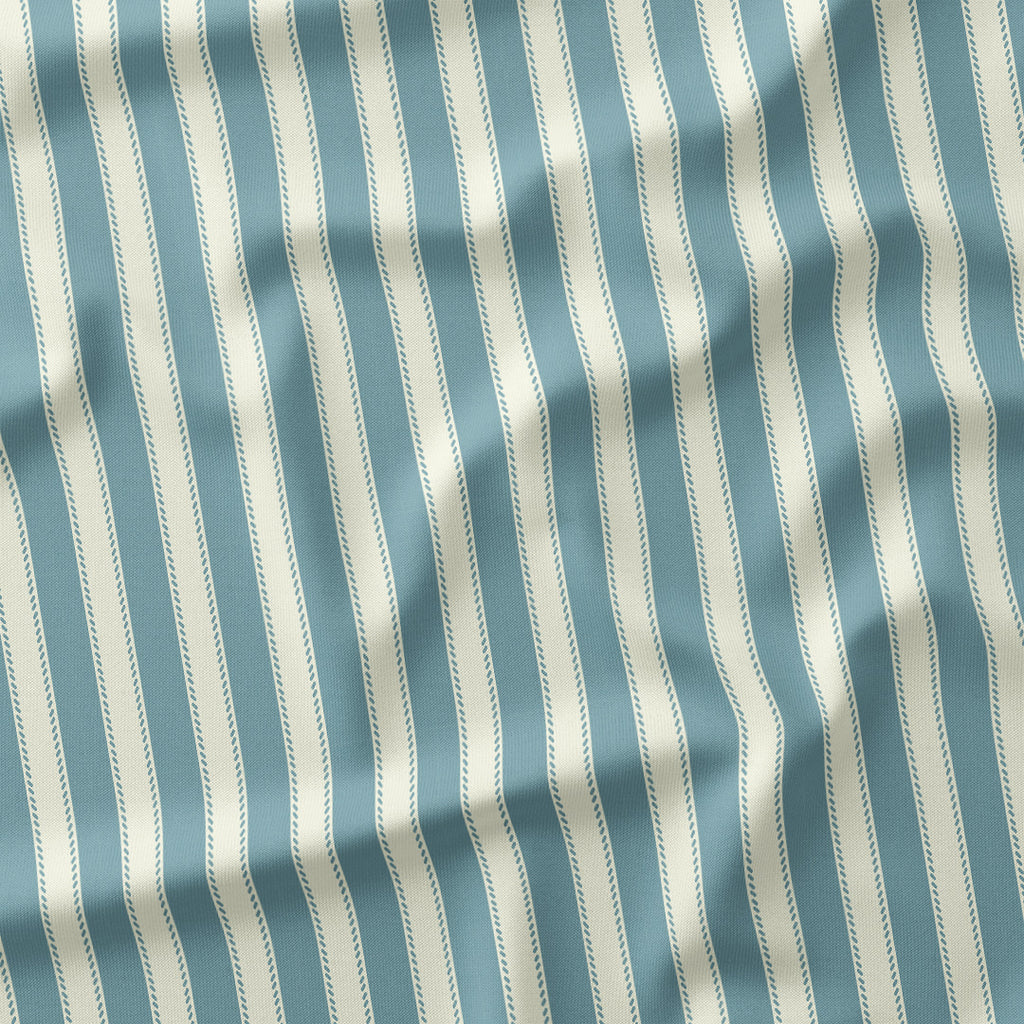 Countryside Stripe Steel Blue with Ivory fabric