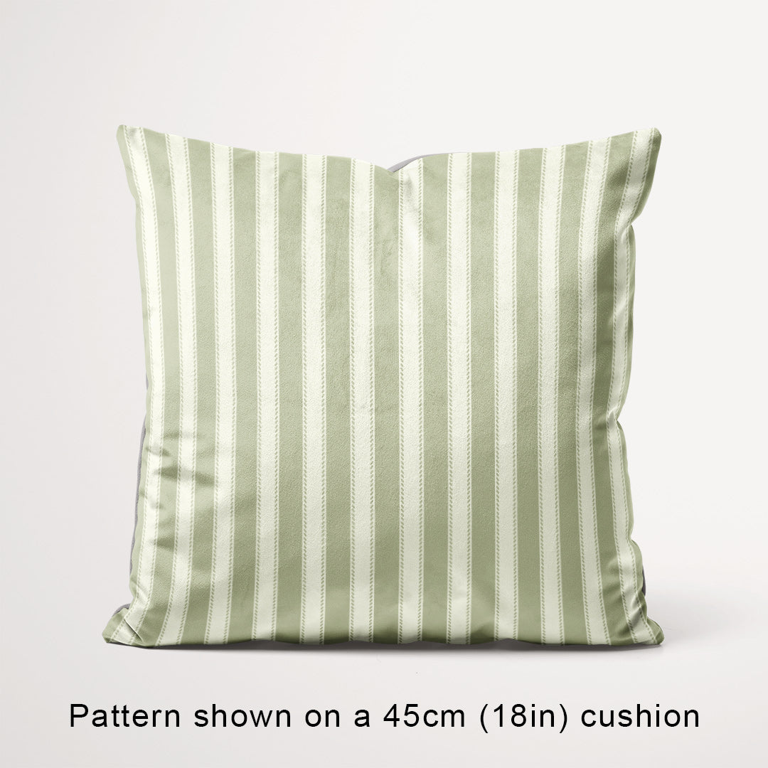 Countryside Stripe Soft Green with Ivory fabric, 45cm view