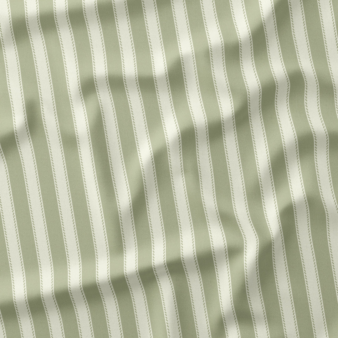 Countryside Stripe Soft Green with Ivory fabric