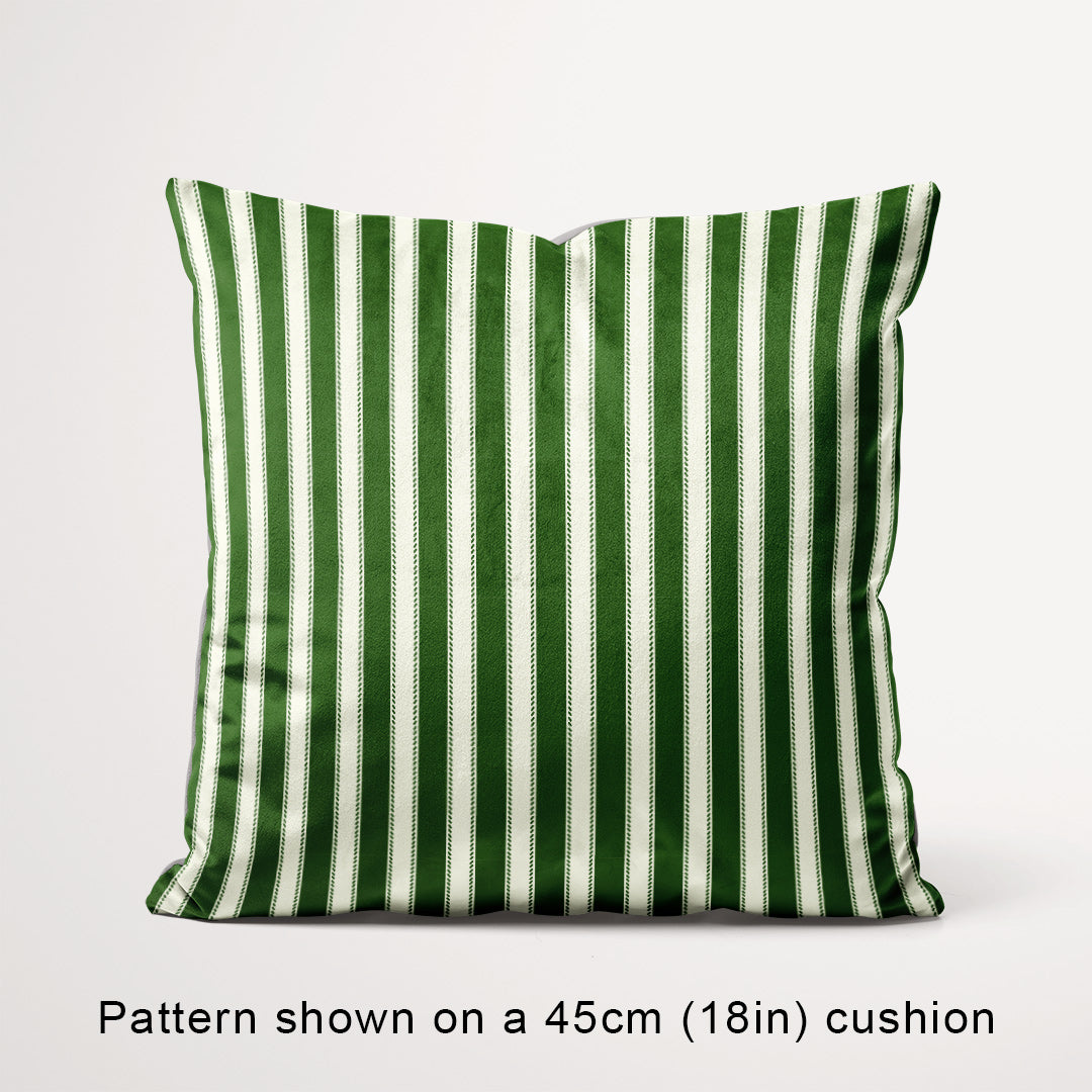 Countryside Stripe Sap Green with Ivory fabric, 45cm view